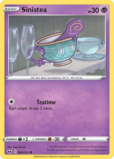 Sinistea (Reverse Holofoil) Sword & Shield Base Set Common 089/202 by PokeSource on MYNTED