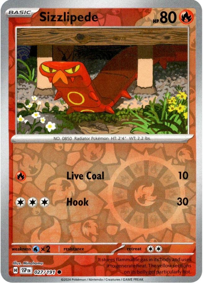 Sizzlipede [Reverse Holo] 27 Pokemon Surging Sparks by Moe‘s Vault on MYNTED