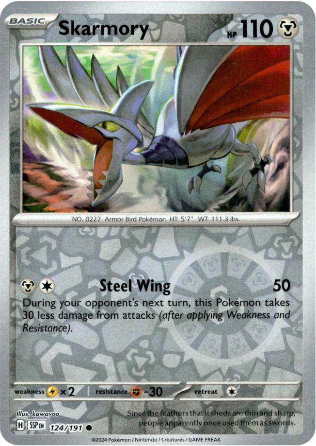 Skarmory [Reverse Holo] 124 Pokemon Surging Sparks by Moe‘s Vault on MYNTED