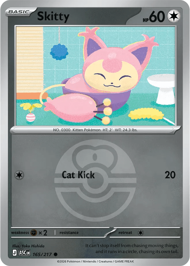 Skitty (Love Ball) Ascended Heroes Common 165/217 by PokeMagic on MYNTED
