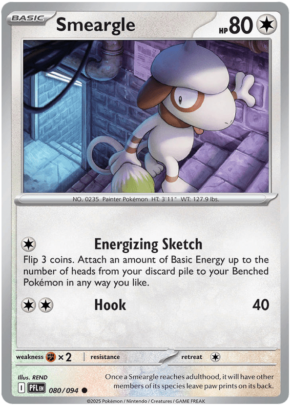 Smeargle 080/094 Common | Mega Evolution – Phantasmal Flames by Worth the XP on MYNTED