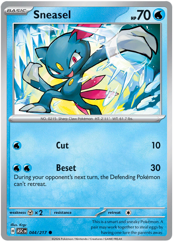 Sneasel 044/217 Common | Mega Evolution – Ascended Heroes by Worth the XP on MYNTED