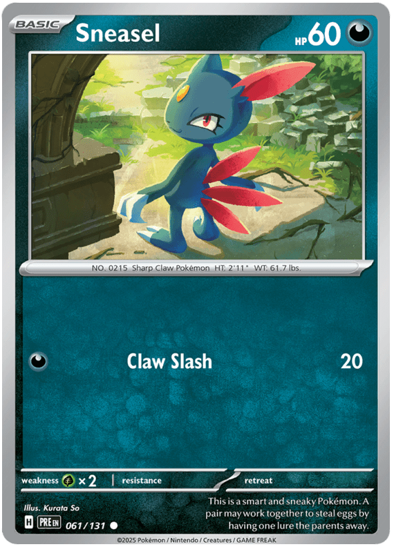Sneasel 061/131 Common | Scarlet & Violet – Prismatic Evolutions by Worth the XP on MYNTED