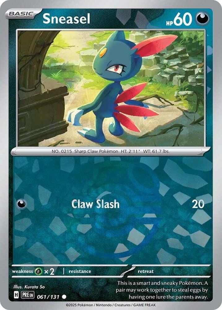 Sneasel - 061/131 (Master Ball Pattern) - SV: Prismatic Evolutions (PRE) by SAFAQATI on MYNTED