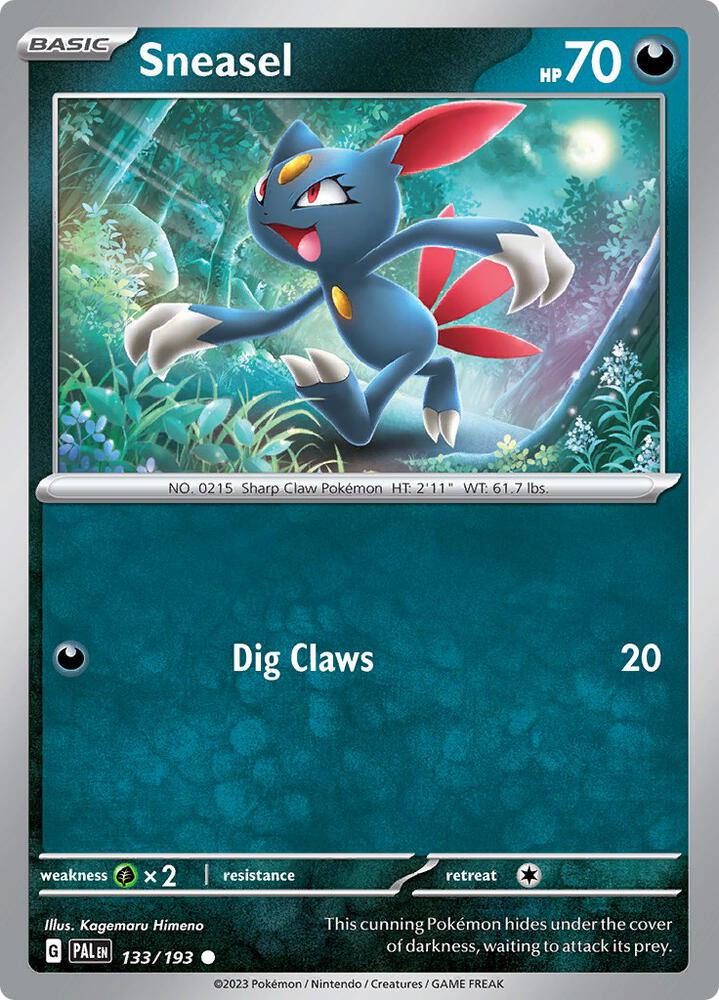 Sneasel 133/193 Reverse Holo · Paldea Evolved (PAL) by PokeMarsi on MYNTED