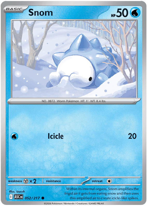 Snom 052/217 Common | Mega Evolution – Ascended Heroes by Worth the XP on MYNTED