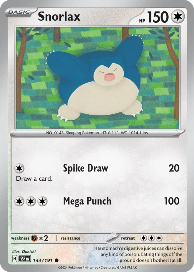Snorlax 144/191 · Normal (Surging Sparks) by The Archive Stop on MYNTED