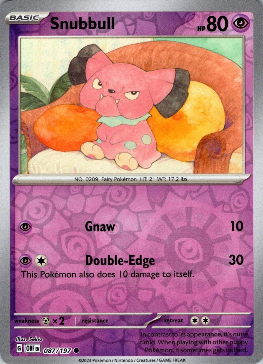 Snubbull [Reverse Holo] 87 Pokemon Obsidian Flames by Moe‘s Vault on MYNTED