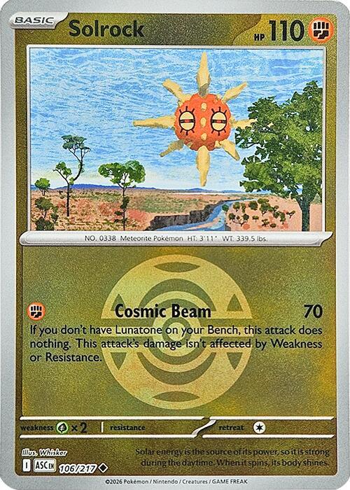 Solrock - 106/217 (Dusk Ball) - ME: Ascended Heroes (ASC) by SAFAQATI on MYNTED