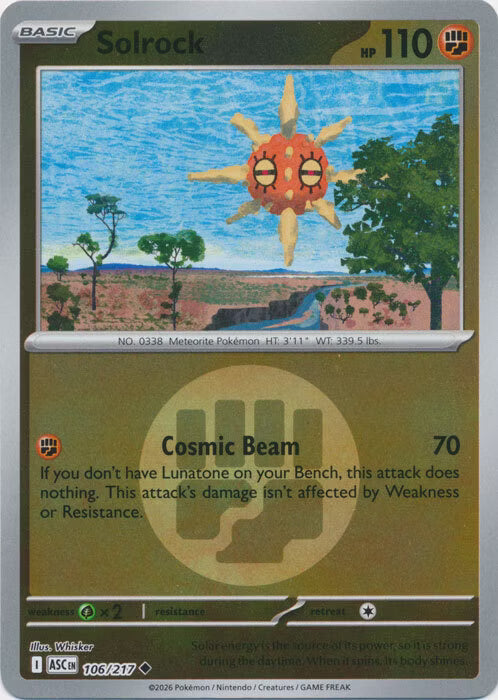 Solrock - 106/217 (Energy Symbol Pattern) - ME: Ascended Heroes (ASC) by SAFAQATI on MYNTED