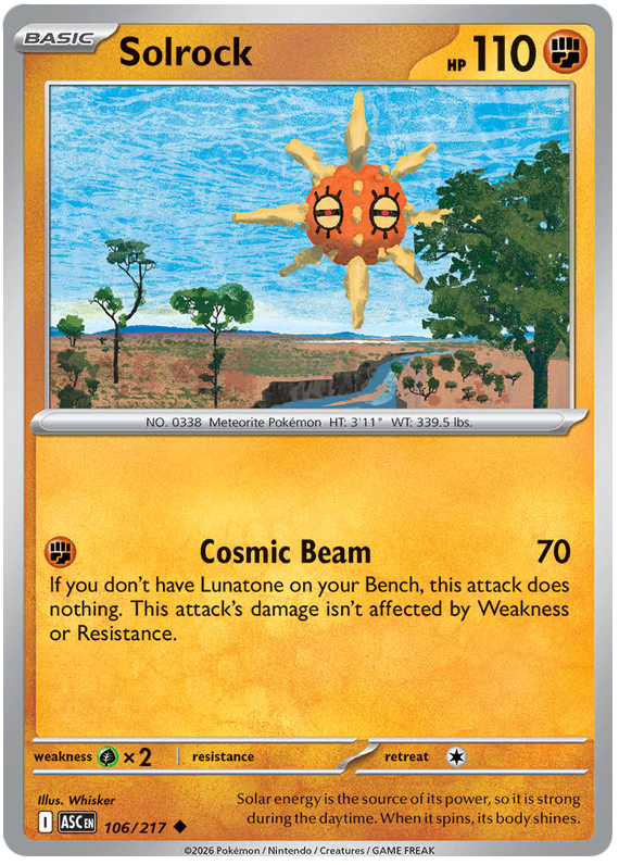 Solrock 106/217 Uncommon | Mega Evolution – Ascended Heroes by Worth the XP on MYNTED