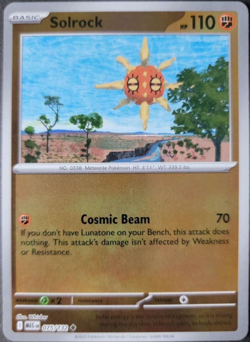 Solrock [Reverse Holo] 75 Pokemon Mega Evolution by Moe‘s Vault on MYNTED