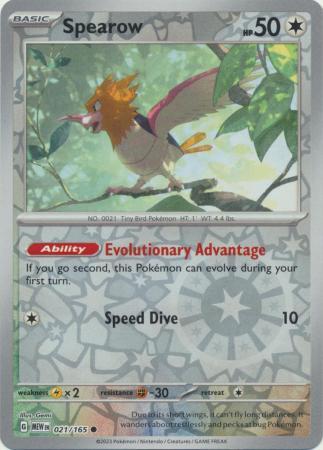 Spearow SV: 151 Common • 021/165 Reverse Holofoil by Shark Pop Culture on MYNTED