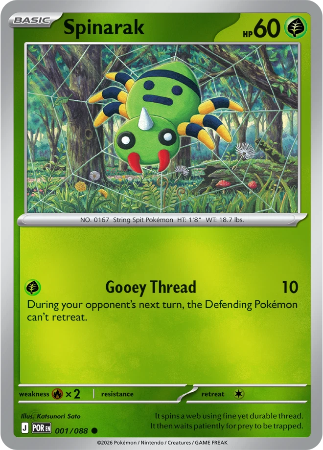 Spinarak 001/088 Reverse Holo | Mega Evolution – Perfect Order by Worth the XP on MYNTED