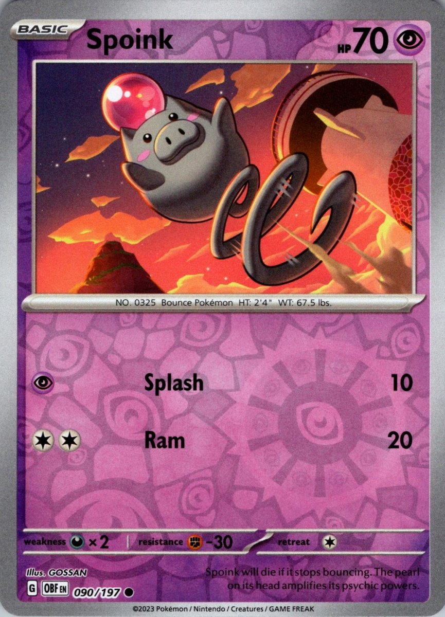 Spoink [Reverse Holo] 90 Pokemon Obsidian Flames by Moe‘s Vault on MYNTED