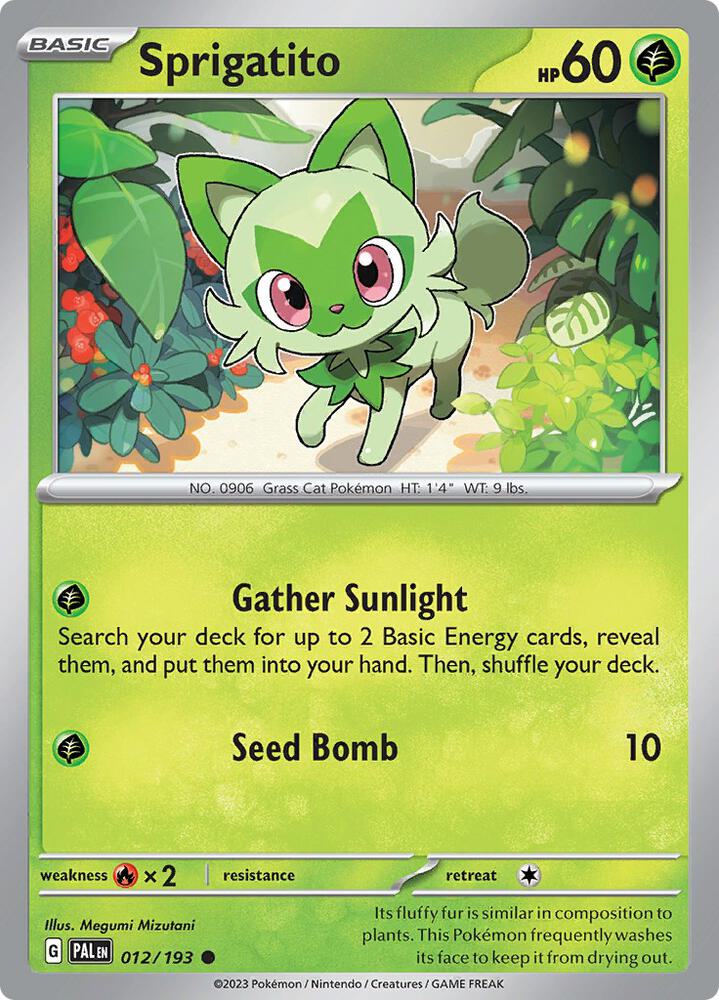 Sprigatito 012/193 Normal · Paldea Evolved (PAL) by PokeMarsi on MYNTED