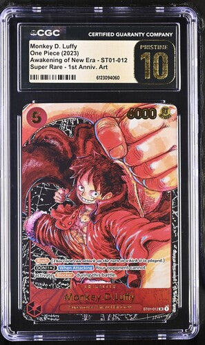 One Piece TCG: Monkey D. Luffy Awakening of the New Era ST01-012 CGC PRISTINE 10