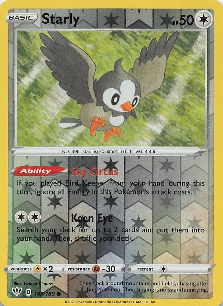 Starly [Reverse Holo] 145 Pokemon Darkness Ablaze by Moe‘s Vault on MYNTED