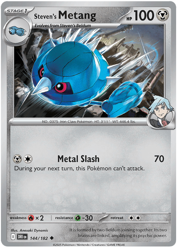 Steven's Metang 144/182 Uncommon | Scarlet & Violet – Destined Rivals by Worth the XP on MYNTED