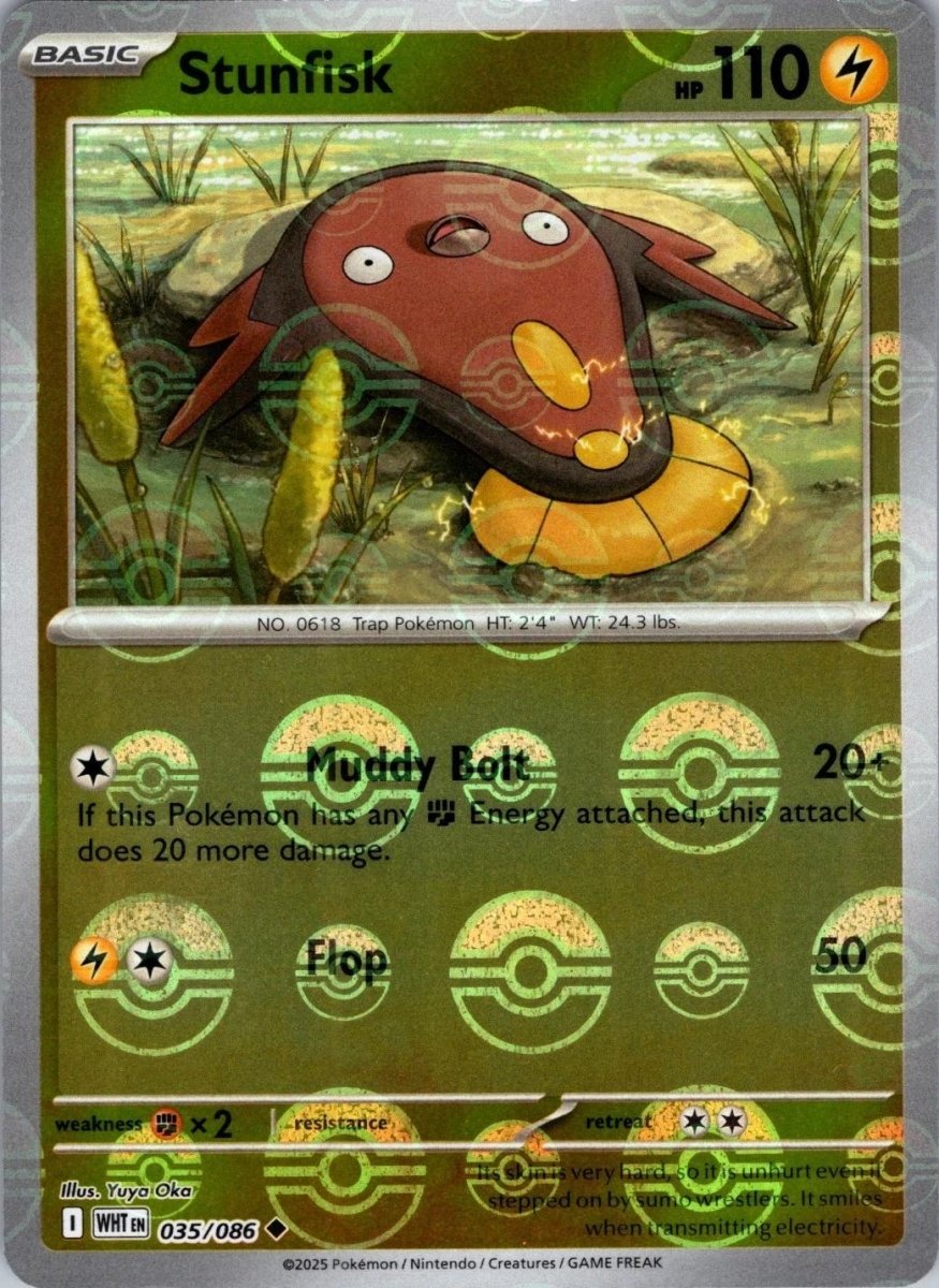 Stunfisk - 035/086 (Poke Ball Pattern) - SV: White Flare (WHT) by SAFAQATI on MYNTED