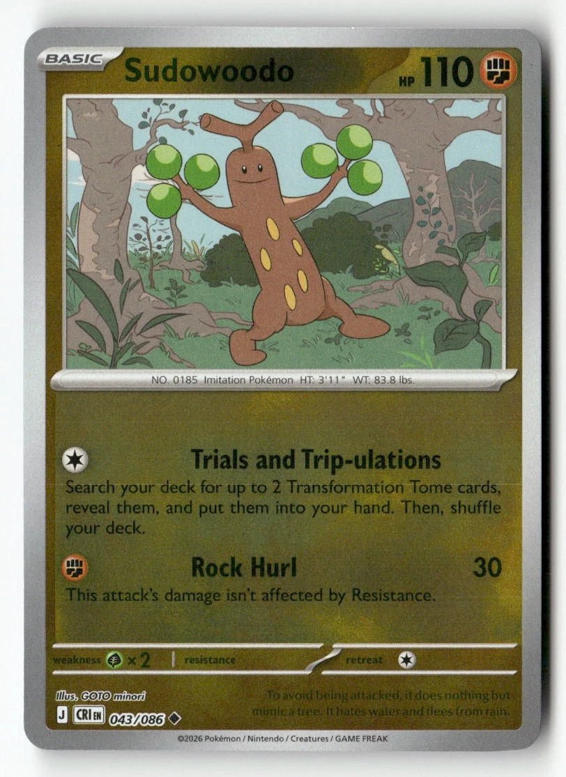 Sudowoodo - 043/086 (Reverse Holo) - Chaos Rising (CRI) ME04 by SAFAQATI on MYNTED