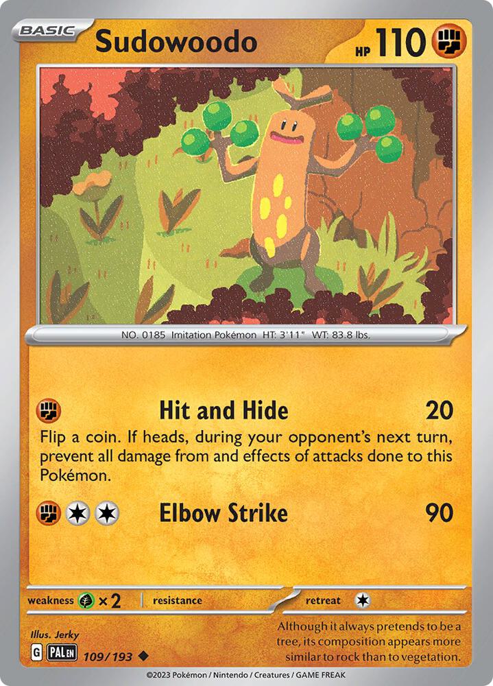 Sudowoodo 109/193 Normal · Paldea Evolved (PAL) by PokeMarsi on MYNTED