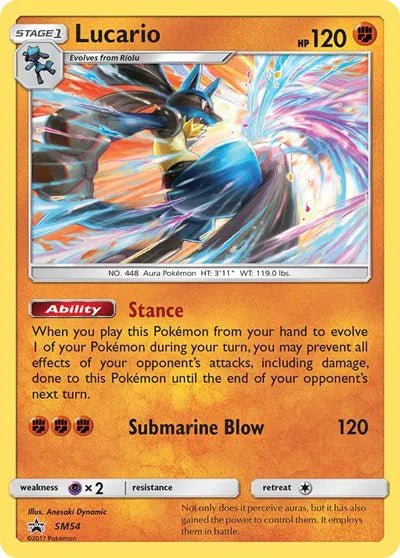 Sun & Moon Promo Lucario SM54 by PlayVault on MYNTED