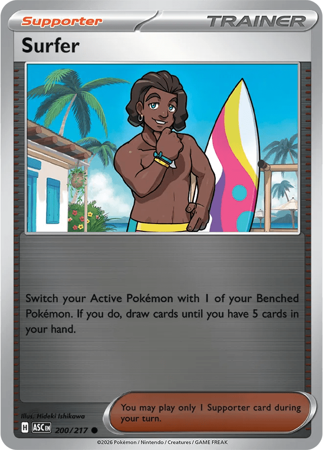Surfer Ascended Heroes Common • 200/217 Reverse Holofoil by Shark Pop Culture on MYNTED