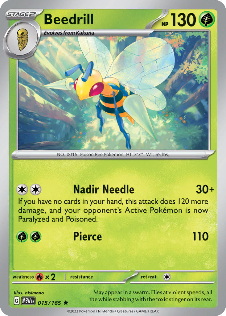 015/165 Beedrill - Holo - 151 (MEW)