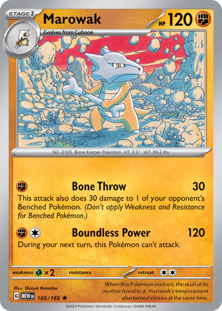 105/165 Marowak - Holo - 151 (MEW)