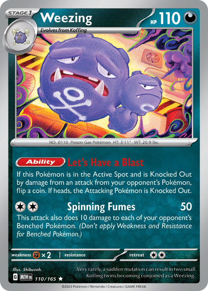 110/165 Weezing - Holo - 151 (MEW)