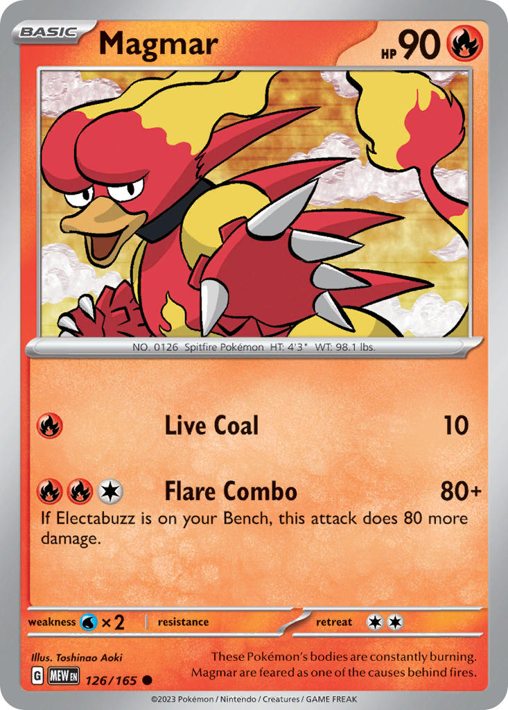 126/165 Magmar  - 151 (MEW)