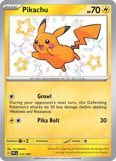 Pikachu - Paldean Fates - Shiny Rare 131/091 - English