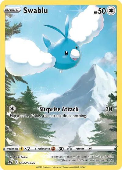 Swablu Crown Zenith: Galarian Gallery Holo Rare • GG27/GG70 Holofoil by Marnie’s TCG on MYNTED
