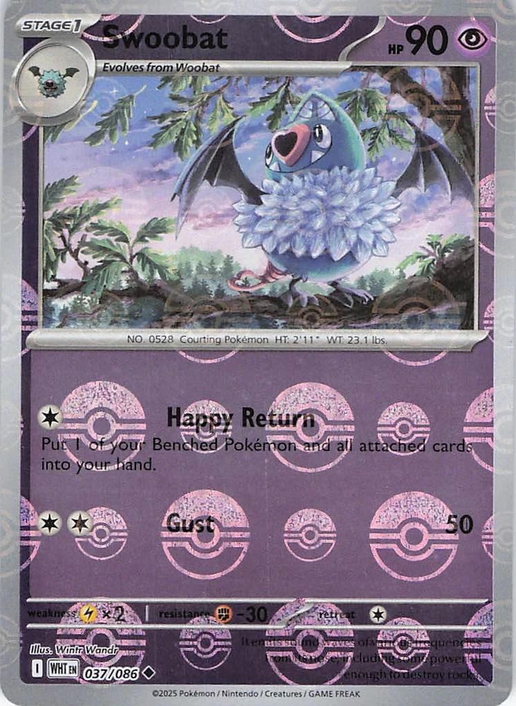 Swoobat - 037/086 (Poke Ball Pattern) - SV: White Flare (WHT) by SAFAQATI on MYNTED