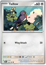 Taillow 156/182 Common | Scarlet & Violet – Destined Rivals by Worth the XP on MYNTED