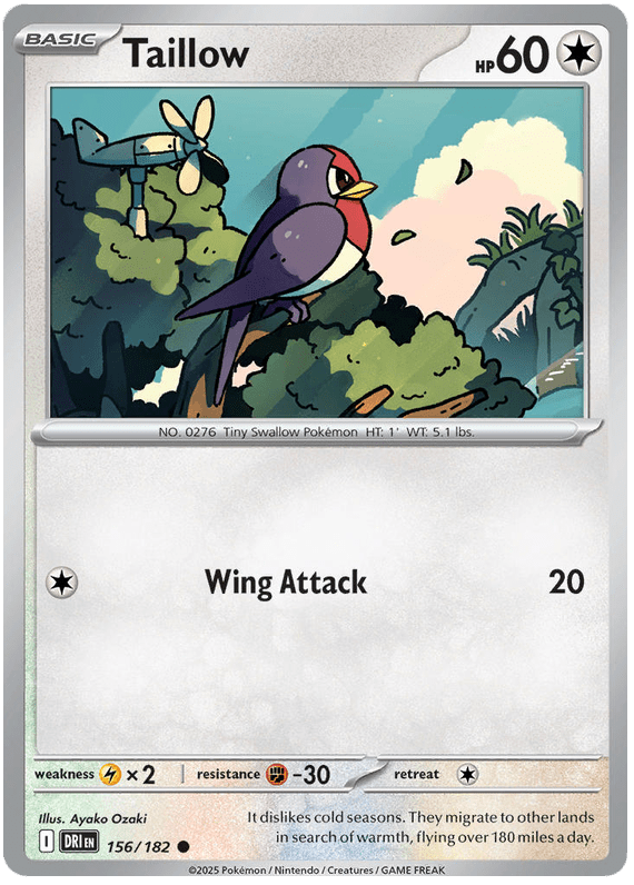 Taillow 156/182 Common | Scarlet & Violet – Destined Rivals by Worth the XP on MYNTED