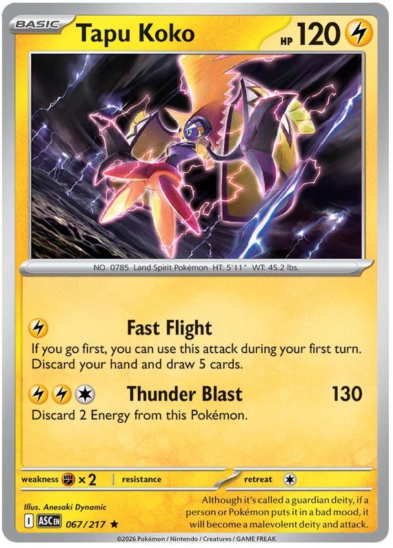 Tapu Koko 067/217 Holo Rare | Mega Evolution – Ascended Heroes by Worth the XP on MYNTED