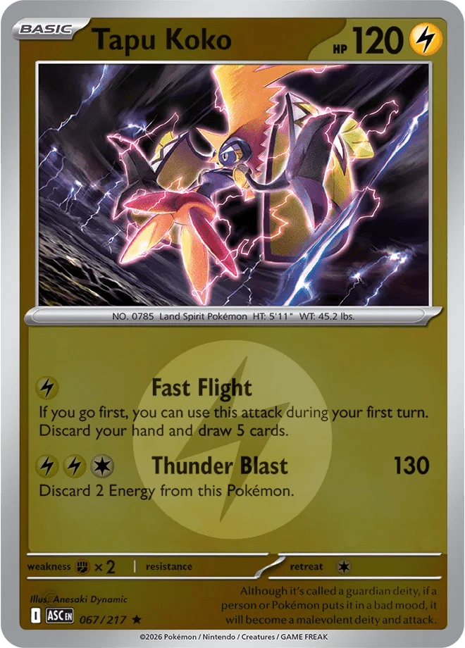 Tapu Koko - 067/217 - Reverse Holofoil (Energy Symbol Pattern) by The Archive Stop on MYNTED