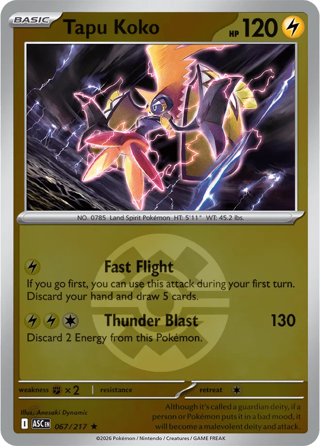 Tapu Koko (Quick Ball) 067/217 (Ascended Heroes) by Collectorbull on MYNTED