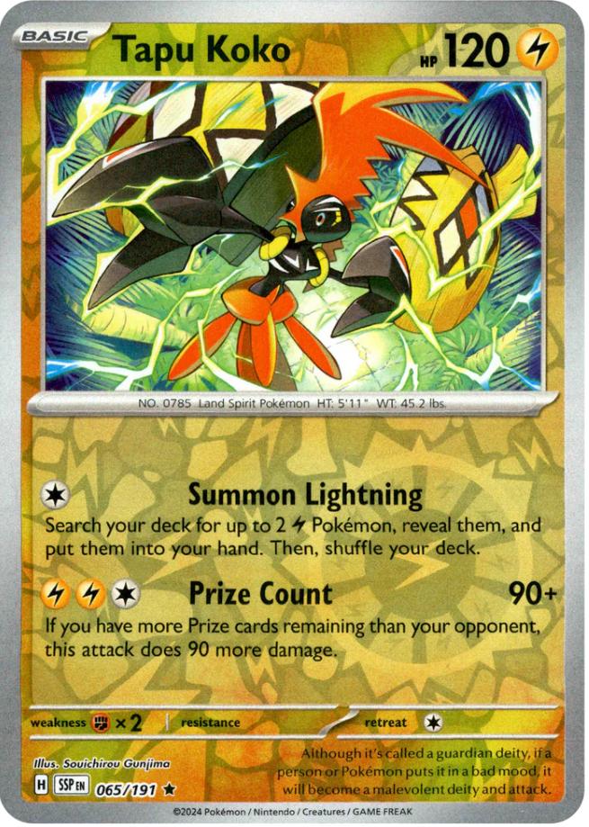 Tapu Koko [Reverse Holo] 65 Pokemon Surging Sparks by Moe‘s Vault on MYNTED