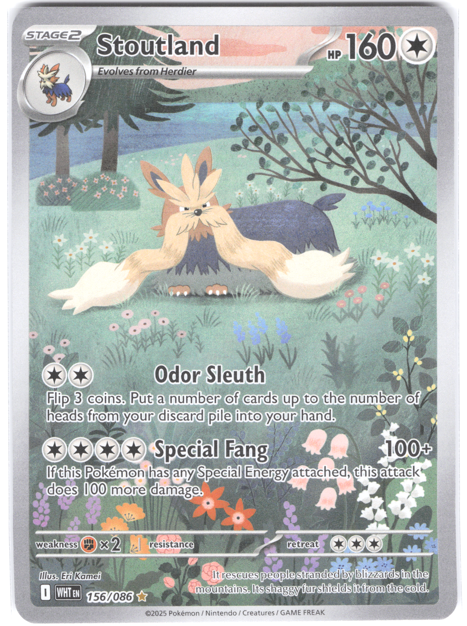 Stoutland White Flare Illustration Rare 156/086