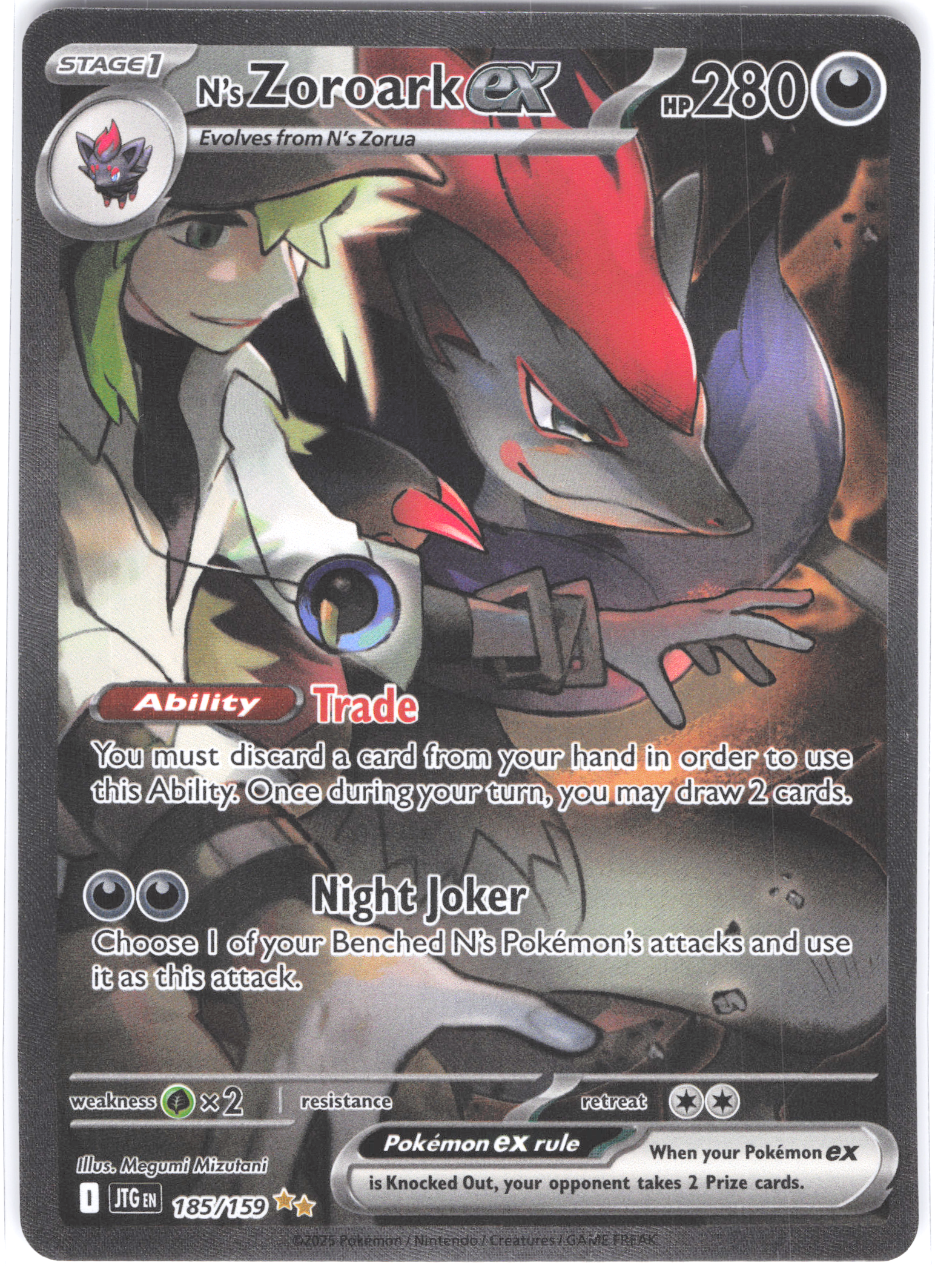 N's Zoroark ex Journey Together Special Illustration Rare 185/159