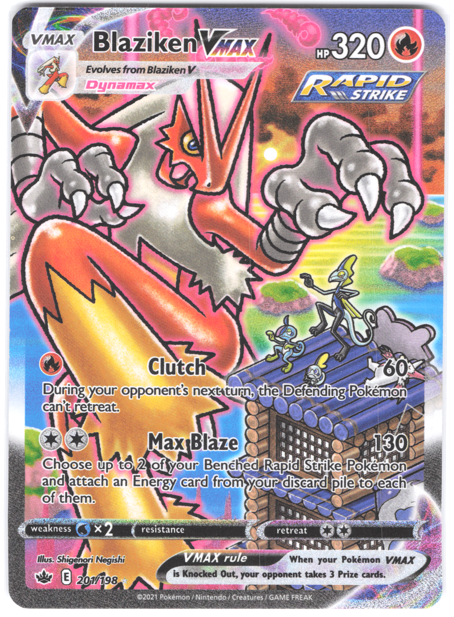 Blaziken VMAX (Alternate Art Secret) Chilling Reign Secret Rare 201/198