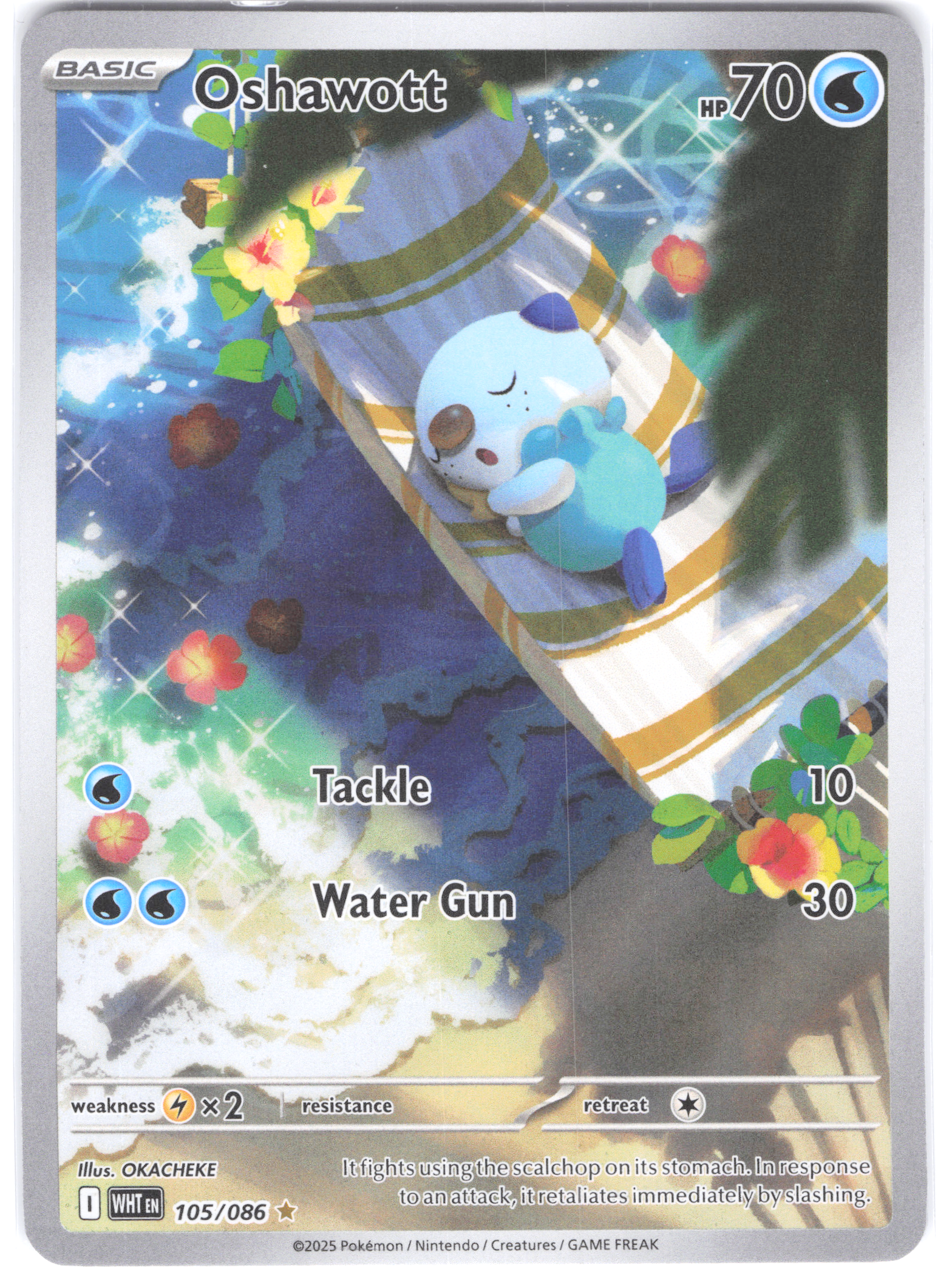 Oshawott White Flare Illustration Rare 105/086