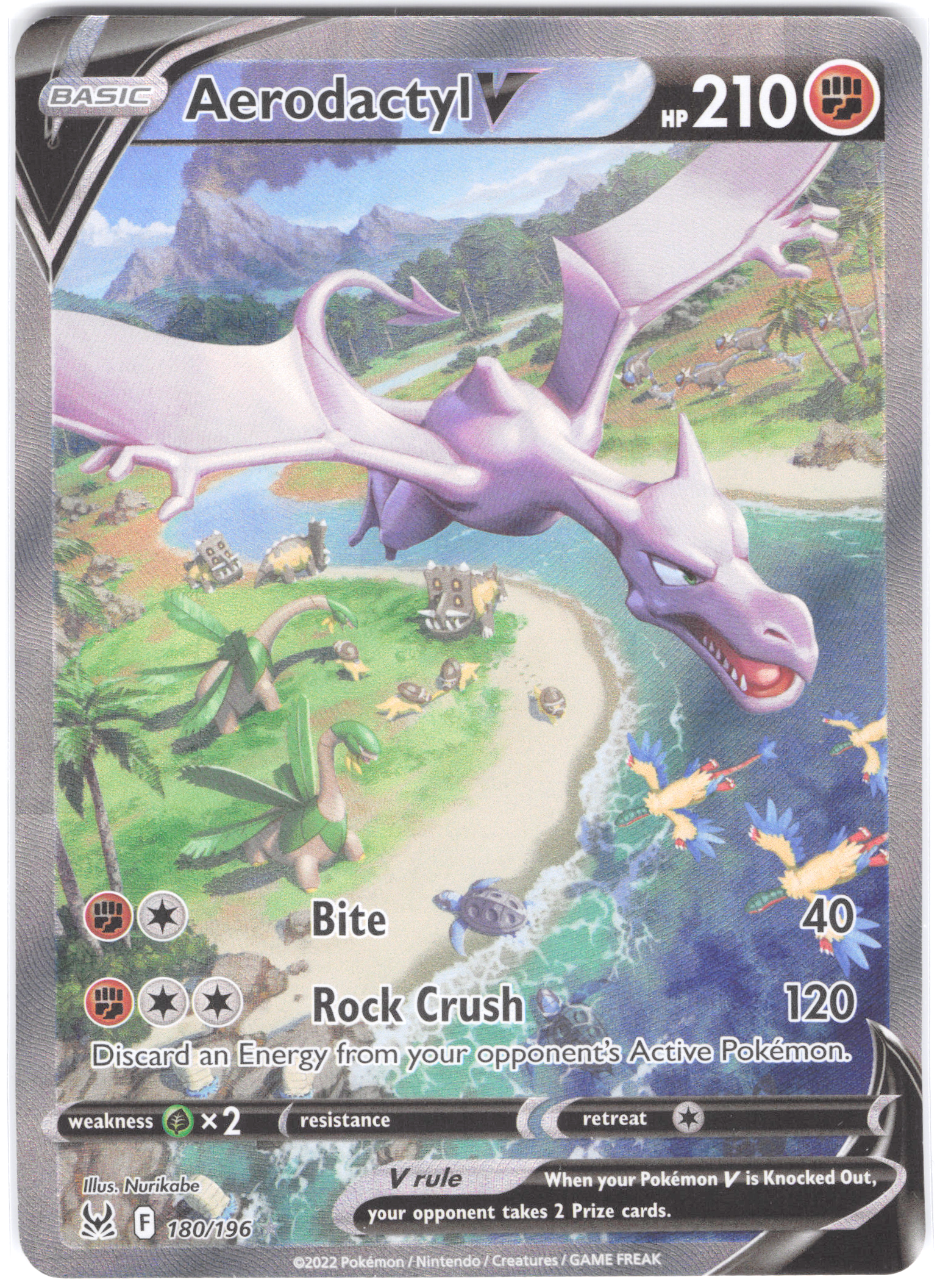 Aerodactyl V (Alternate Full Art) Lost Origin Secret Rare 180/196