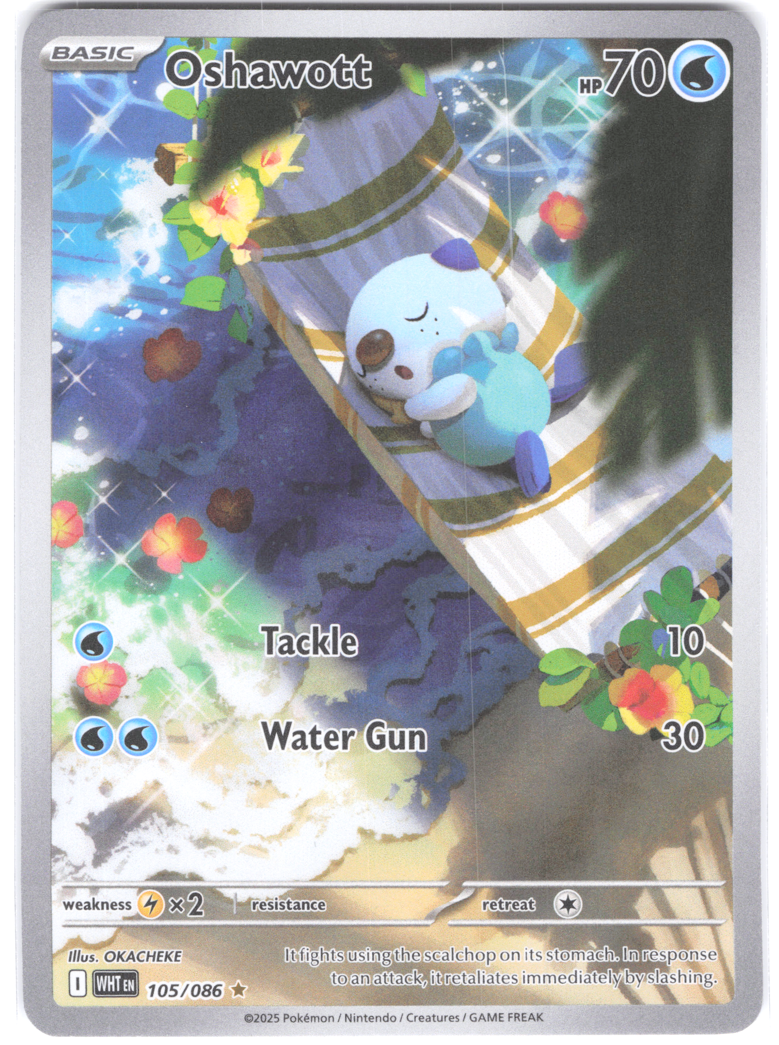 Oshawott White Flare Illustration Rare 105/086