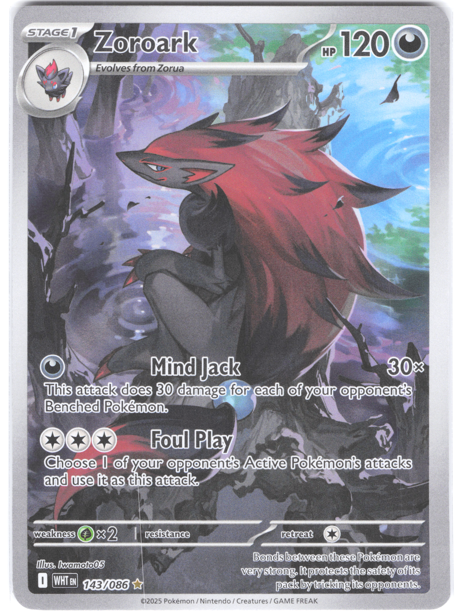 Zoroark White Flare Illustration Rare 143/086
