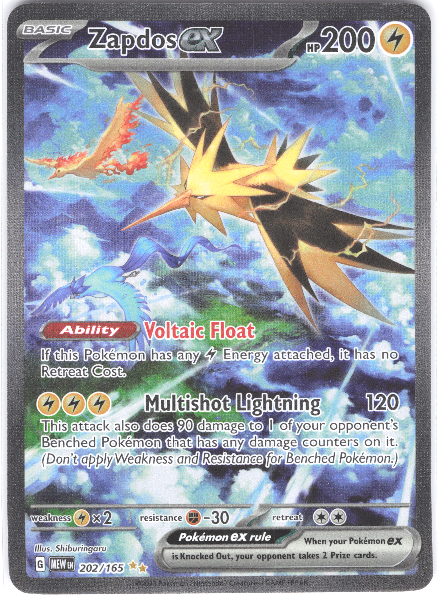 Zapdos ex SV: 151 Special Illustration Rare 202/165