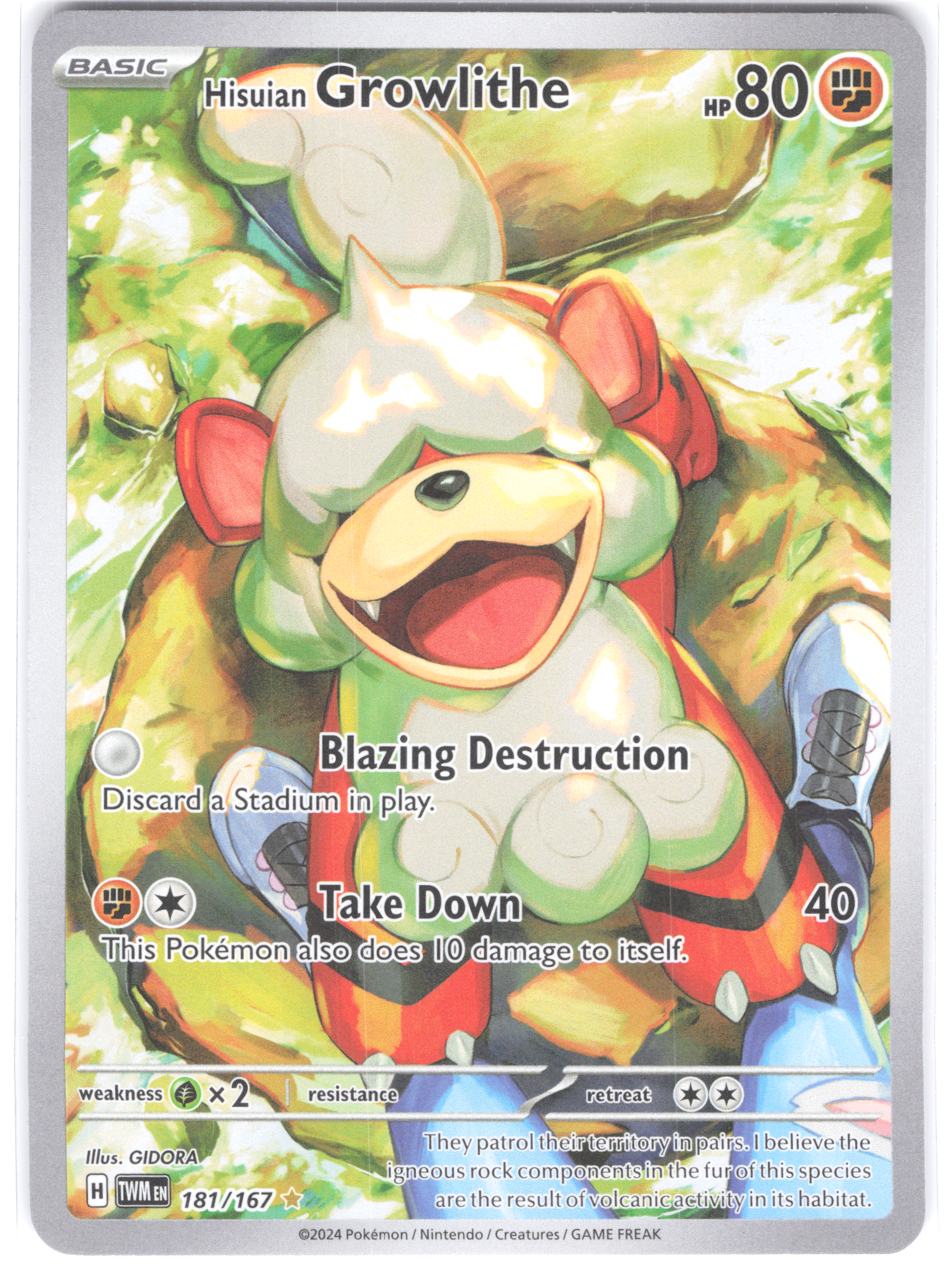 Hisuian Growlithe Twilight Masquerade Illustration Rare 181/167